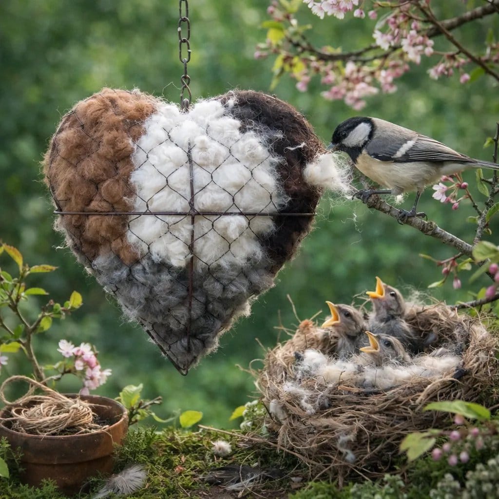 Cilifer®Handmade Alpaca Fiber Bird Nesting Heart 🏡