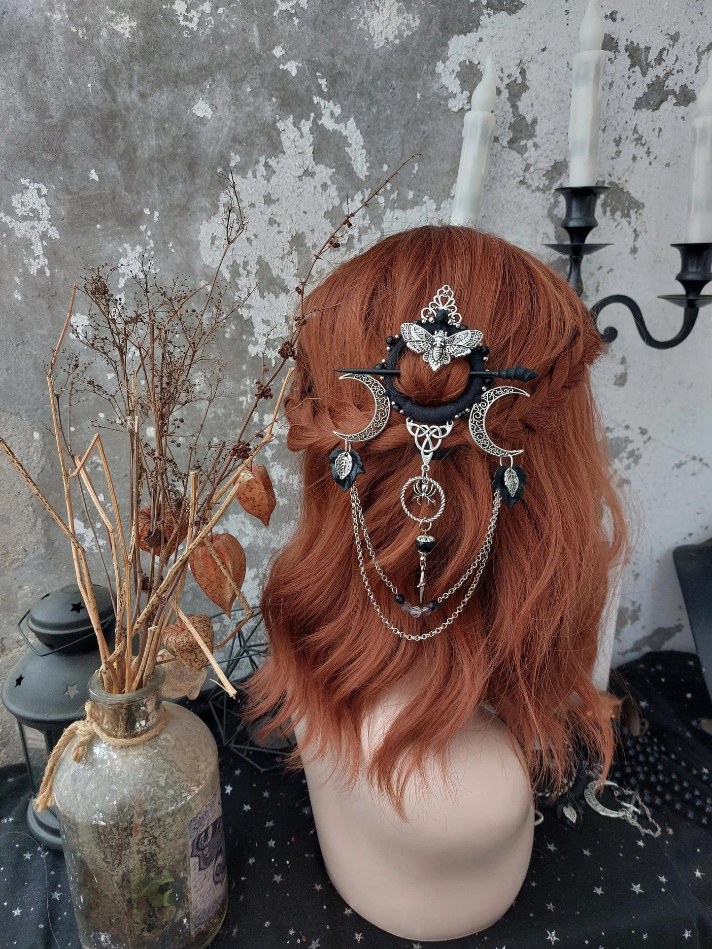 CZTICLE®🔥LAST DAY 50% OFF🧙♀️Handmade Goddess of the Night Witchy Hair Pin