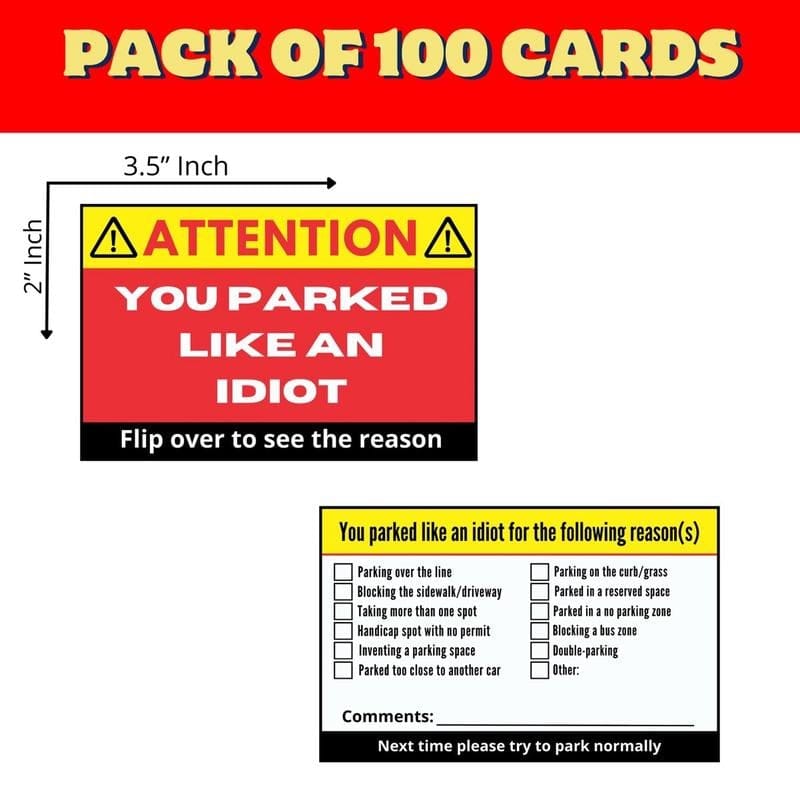 Cilifer®You Parked Like an Id10t Cards