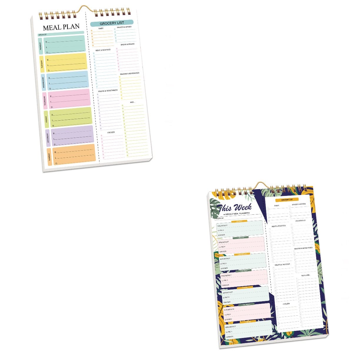 Cilifer®Handmade Bound Weekly Detachable Diet Plan Sheet