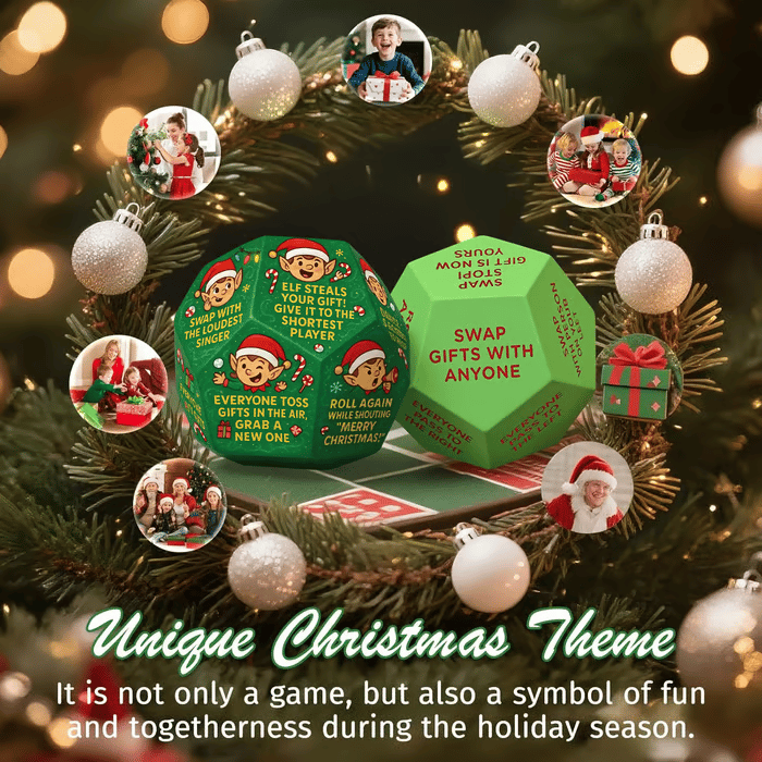 🎄LAST DAY PROMOTION- Only £6.66!!🎅Hilarious Christmas Gift Exchange Party GameDice🎲🎄Perfect for Family Gatherings. Office Parties. or Friend Hangouts