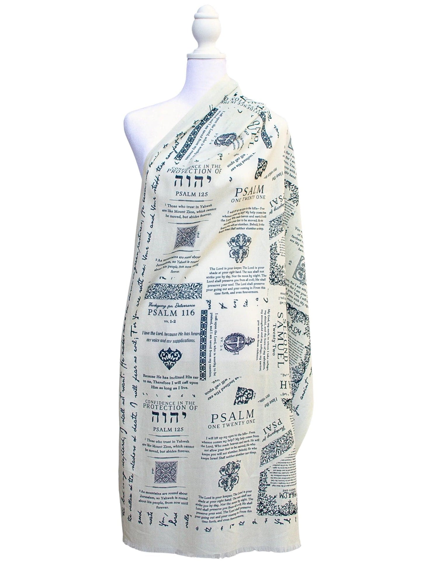 Cilifer®Handcrafted Christian Prayer Shawl: Protection Bible Verse Scarf. Yeshua Scripture Wrap