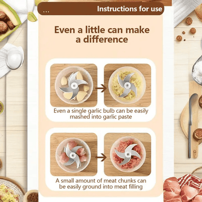 Cilifer®Electric Garlic Chopper.Mini Portable Veggie Chopper