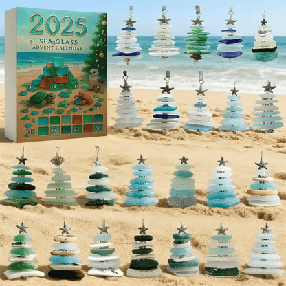 Cilifer®Sea Glass Christmas Tree Advent Calendar-2D Acrylic Christmas Tree Countdown Calendar