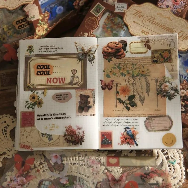 Cilifer®Vintage Material Paper. 100sheets/box Retro Handbook Background Paper