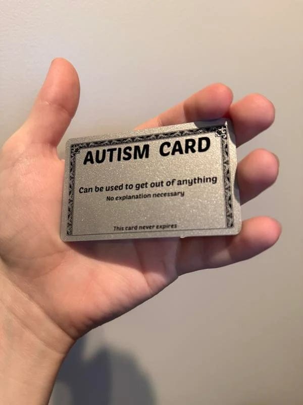 Cilifer®Funny Autism Excuse Card