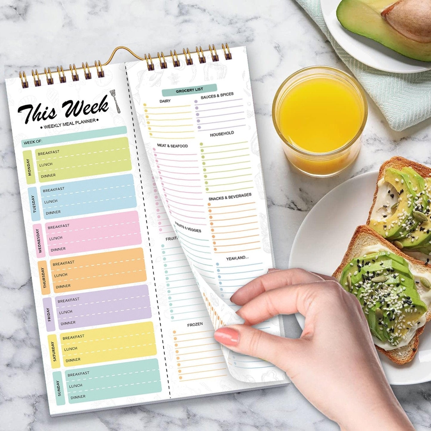 Cilifer®Handmade Bound Weekly Detachable Diet Plan Sheet