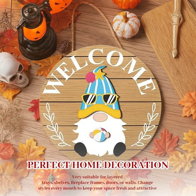 Cilifer®Season Promotion🌟Your Year-Round Festival of Creativity!🎄Interchangeable Wooden Gnome Welcome Sign🎈