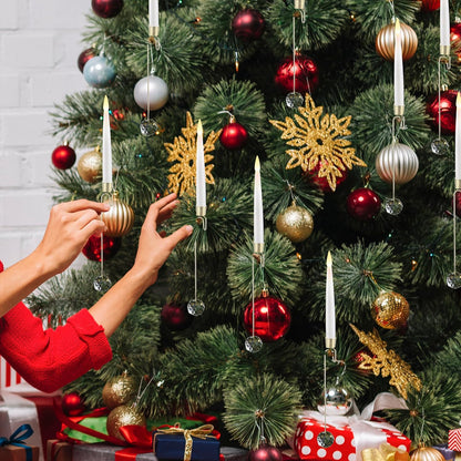 CZTICLE®🎄Christmas Tree Led Candles with Clear Crystal Ball Hook