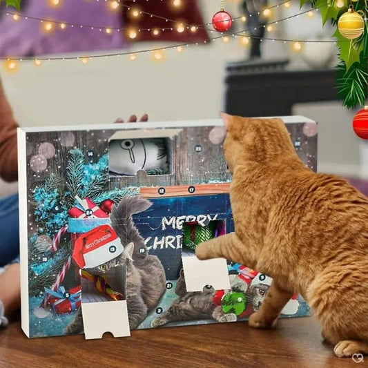 Cilifer®🏆Hot Sale⚡2025 Advent Calendar Series - Cat Feathers Countdown Set for Christmas 24-Day Interactive Toy Experience for Cat Enthusiasts