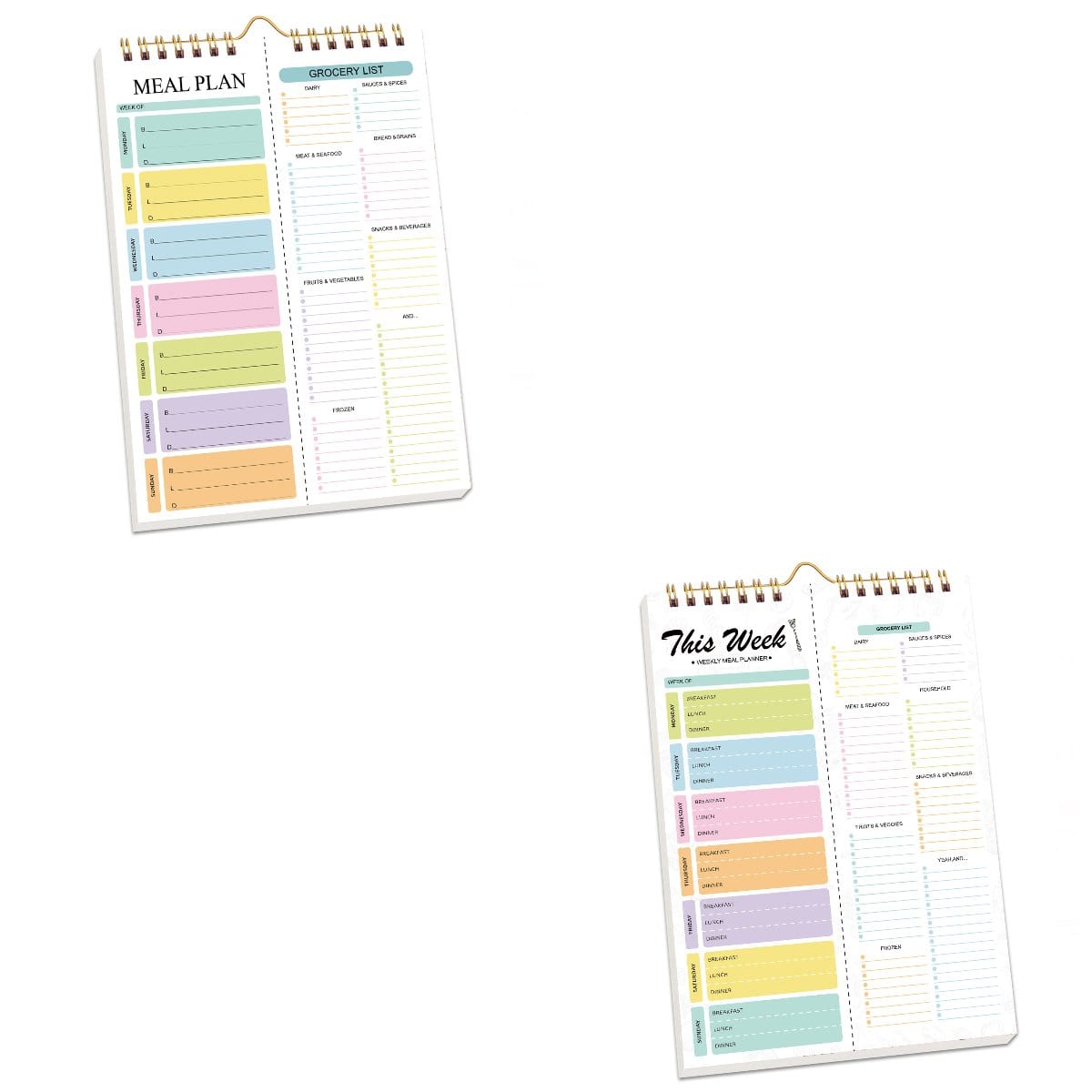 Cilifer®Handmade Bound Weekly Detachable Diet Plan Sheet