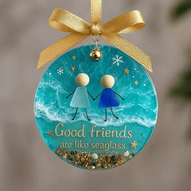 Cilifer®⏳LAST DAY SALE 49% OFF!⏰Friendship Sea Glass Christmas Ornament🌊✨Shaped by Nature & Crafted by Hand💝