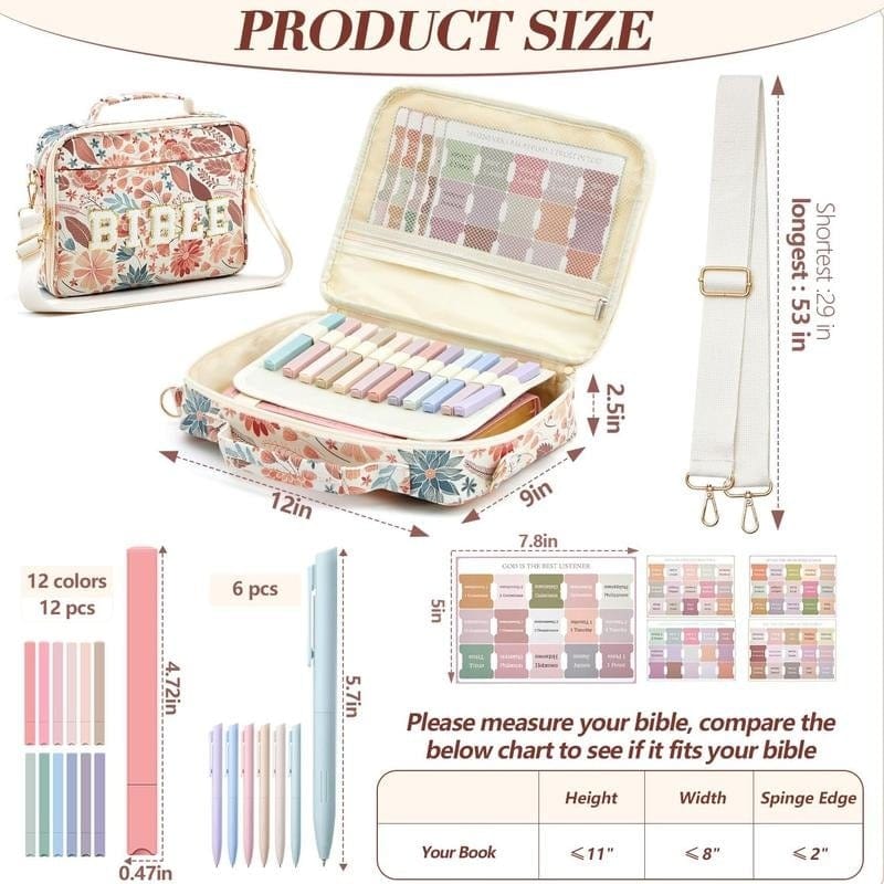 Cilifer®Pretty Bible Bag for Women - Ideal for Church & Gifting!