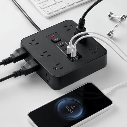 Cilifer®16-in-1 Power Strip with Switch & Surge Protection.ETL Listed Fireproof Power Strip