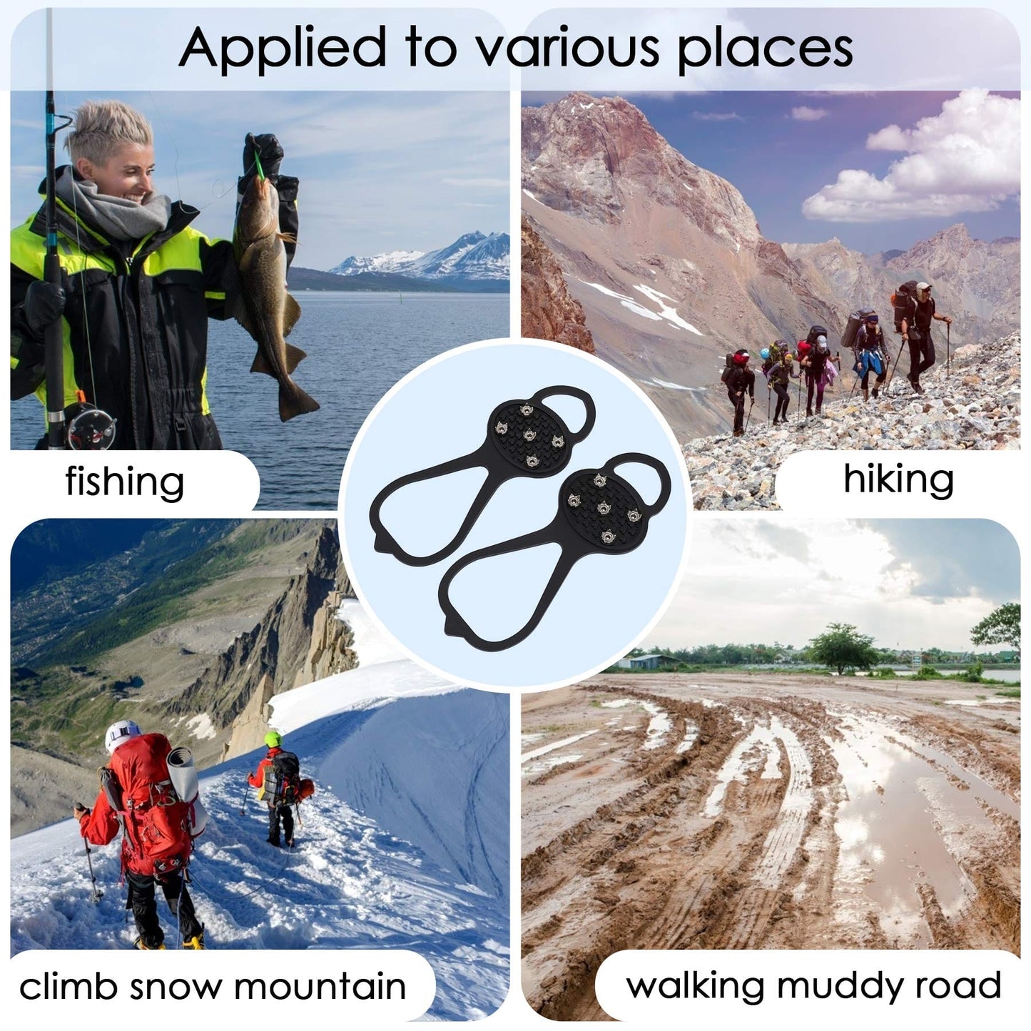 Cilifer®2 Pairs Ice Grippers Traction Cleats