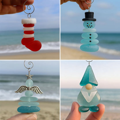 Cilifer®Crafted by Hand & Shaped by Nature-🌊Coastal Christmas Sea Glass Ornaments