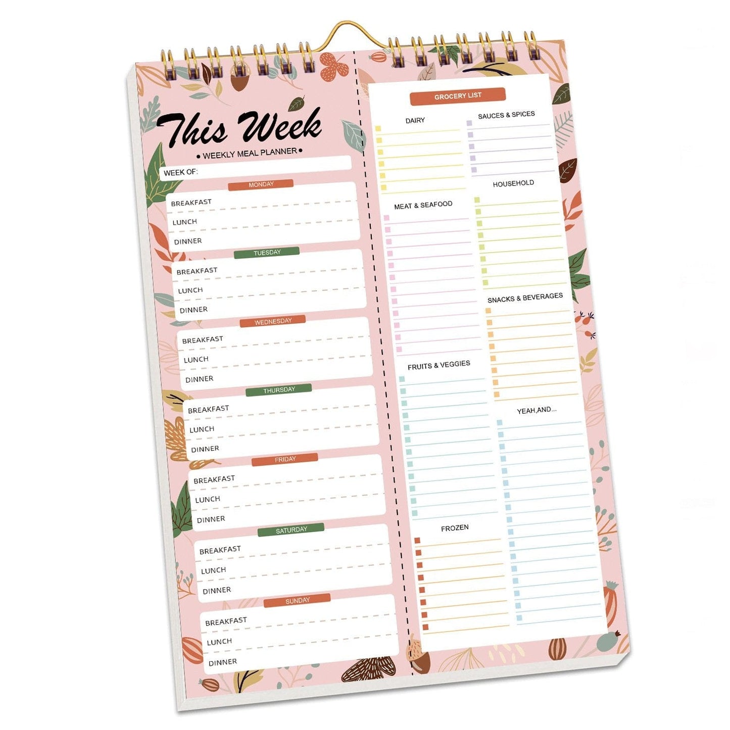 Cilifer®Handmade Bound Weekly Detachable Diet Plan Sheet