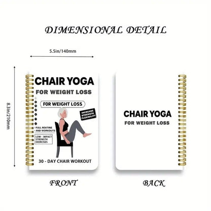Cilifer®30-Day Chair Yoga Weight Loss Spiral Notebook & Exercise Guide