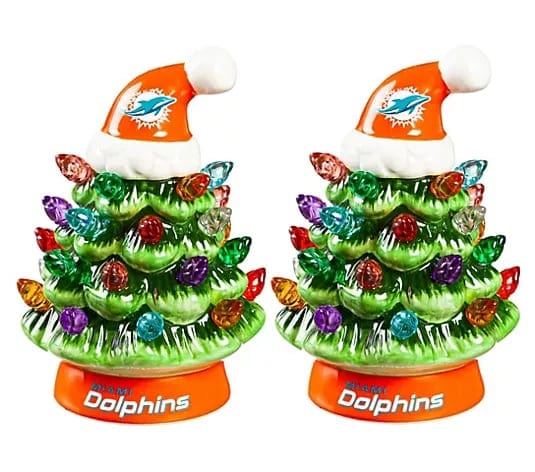 CZTICLE®🌲Evergreen Set of 2 4 LED Christmas Tree with NFL Team Logo