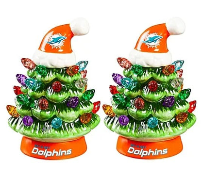 CZTICLE®🌲Evergreen Set of 2 4 LED Christmas Tree with NFL Team Logo