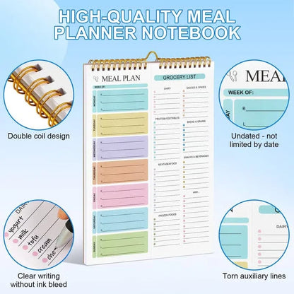 Cilifer®Handmade Bound Weekly Detachable Diet Plan Sheet