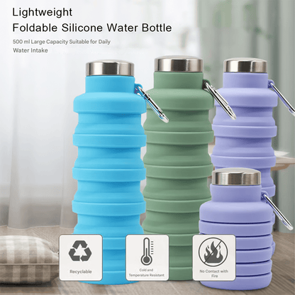 Cilifer®🏆Hot Sale🔥🔥Silicone foldable water bottle – Ideal for sports. travel & outdoor – Reusable & BPA-free
