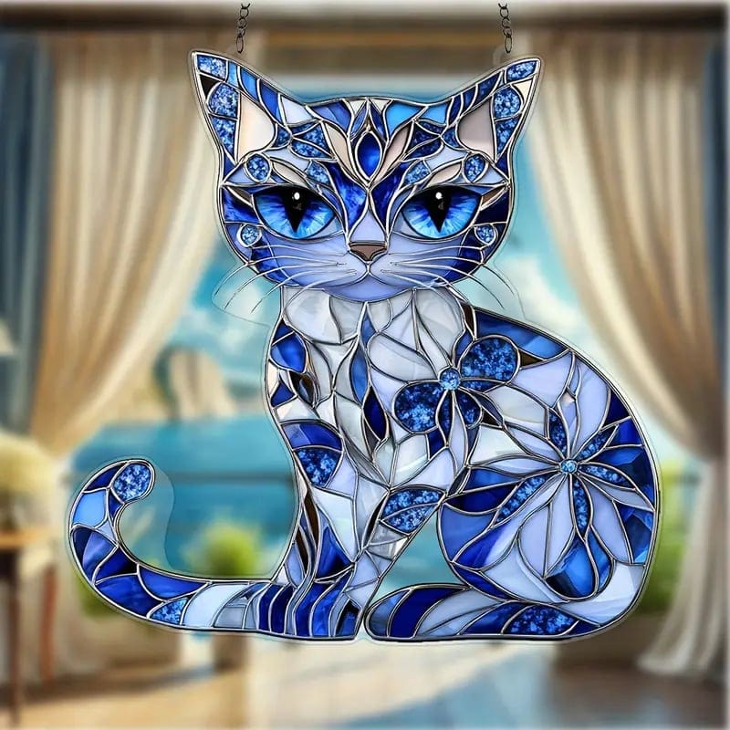 CZTICLE®Blue & White Cat Suncatcher Ornament🐱