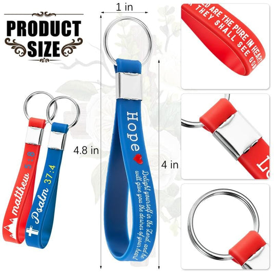 Cilifer®24/36/100Pcs Bible Verse Keychain Christian Trendy Keychain Wristlet