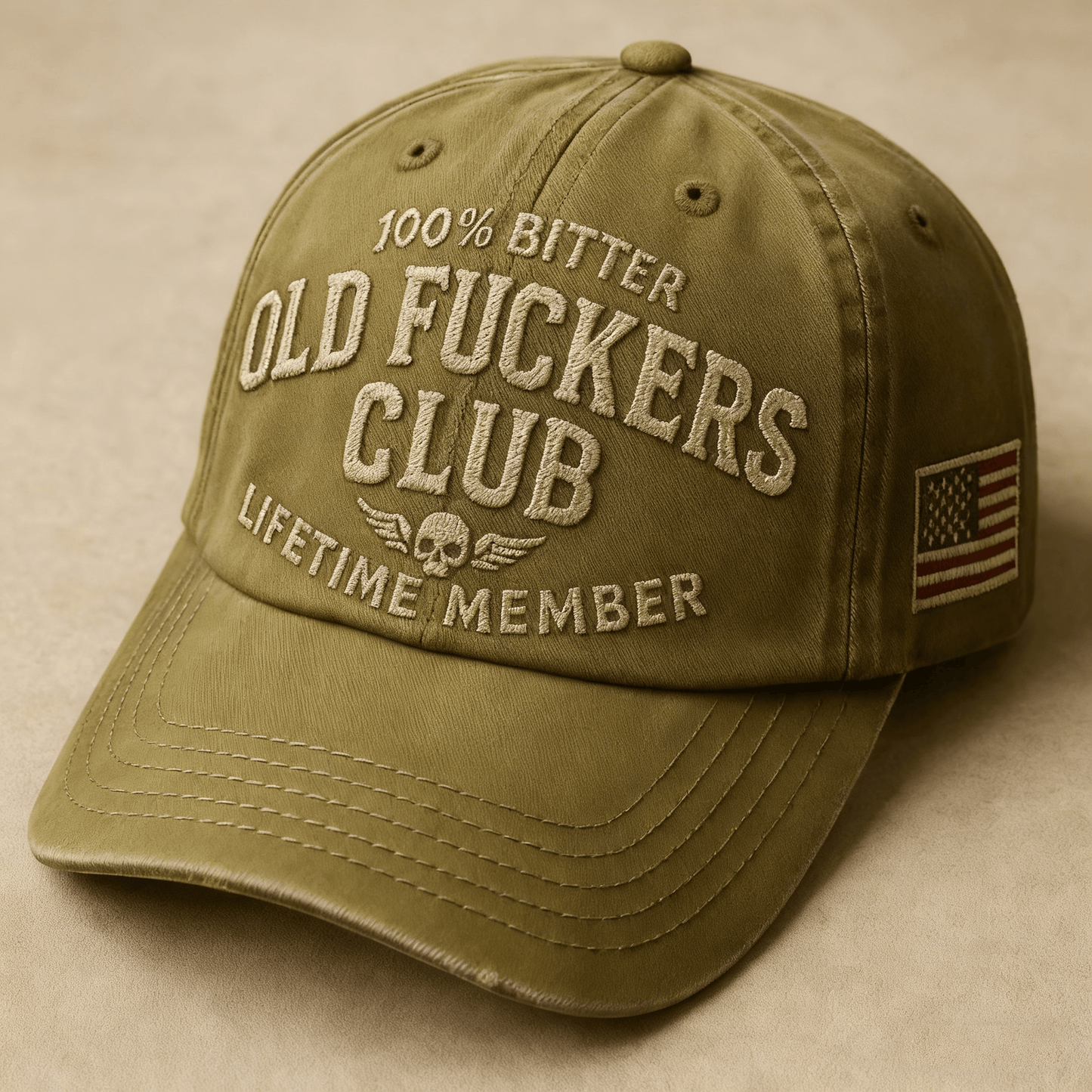 Cilifer® Vintage Cotton Baseball Cap🧢Bold Embroidery & American Flag Patch 😎Representing a distinctive and rebellious style & Ideal Gift🎁