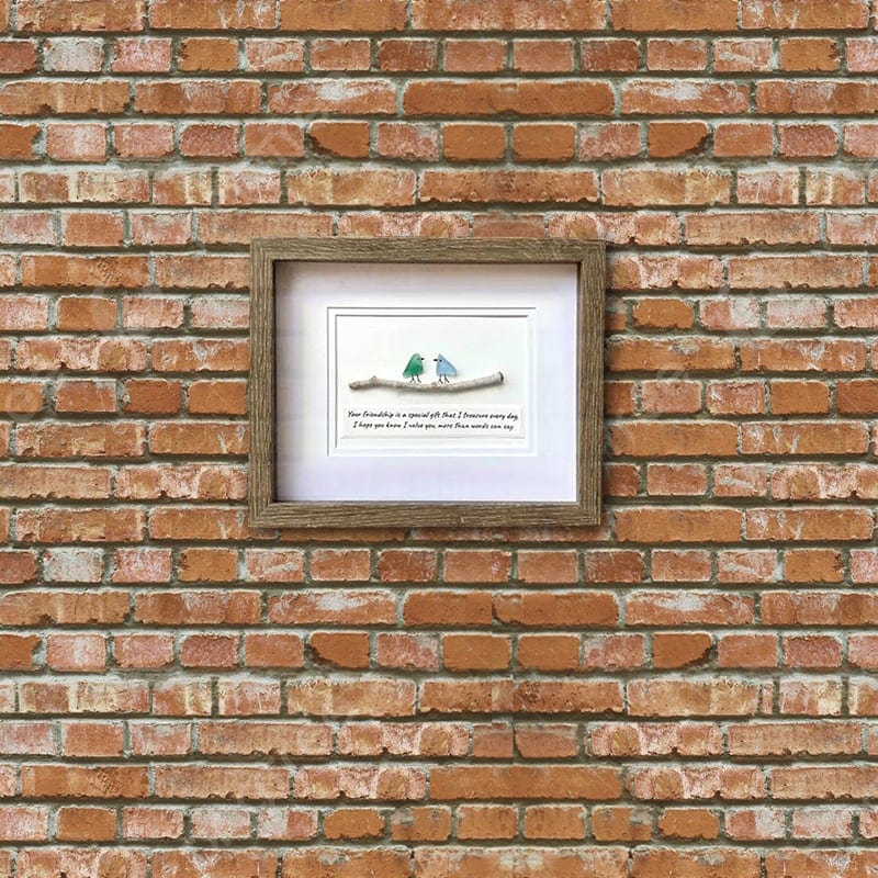 Cilifer®Handmade Friendship With Birds Sea Glass Framed Art