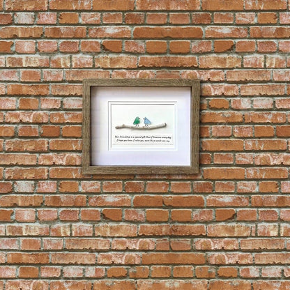 Cilifer®Handmade Friendship With Birds Sea Glass Framed Art