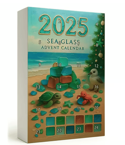 Cilifer®Sea Glass Christmas Tree Advent Calendar-2D Acrylic Christmas Tree Countdown Calendar