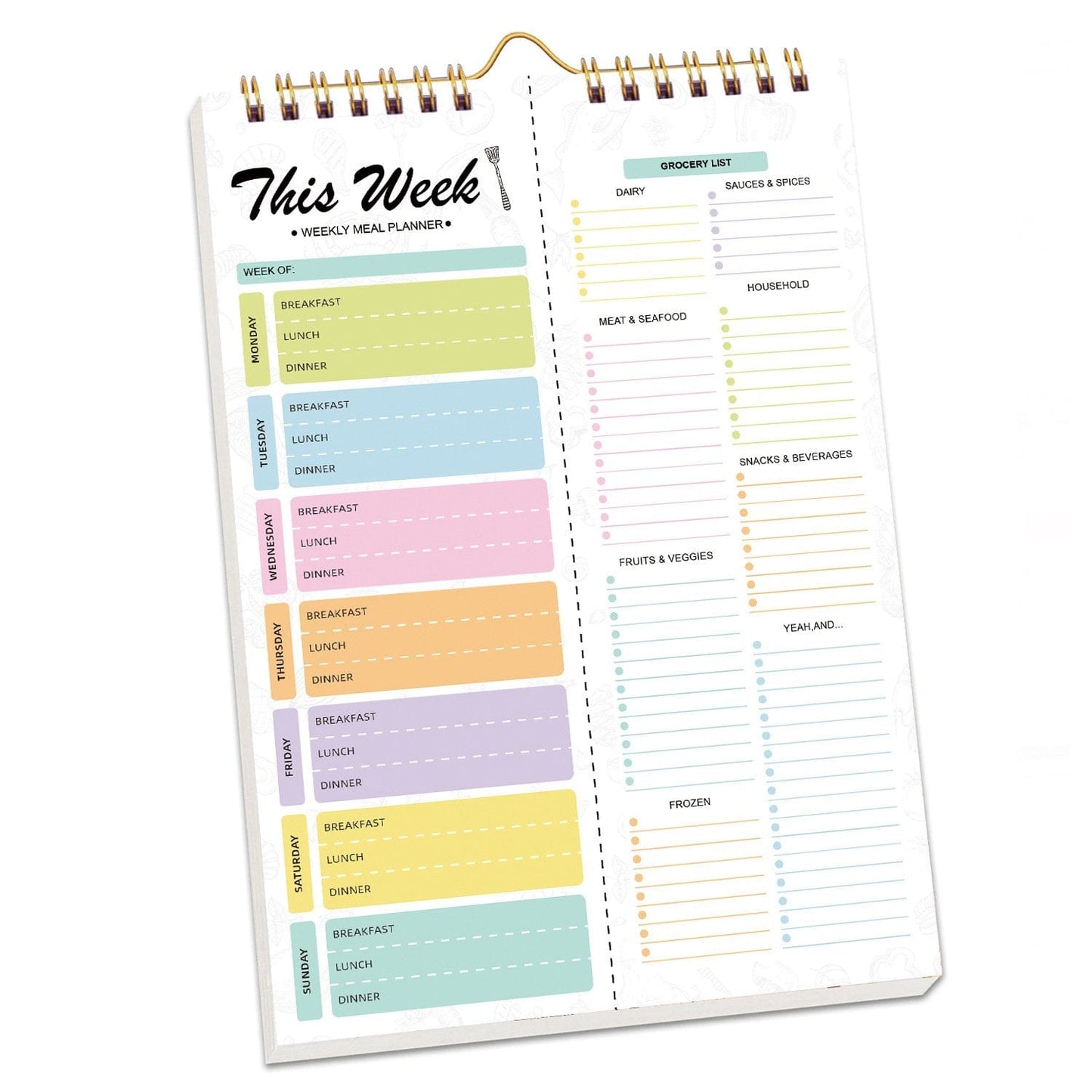 Cilifer®Handmade Bound Weekly Detachable Diet Plan Sheet