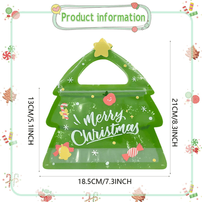Cilifer®Christmas Treat Bags. Kids Xmas Sealable Bags With Handle 10 PCS