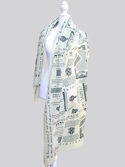 Cilifer®Handcrafted Christian Prayer Shawl: Protection Bible Verse Scarf. Yeshua Scripture Wrap