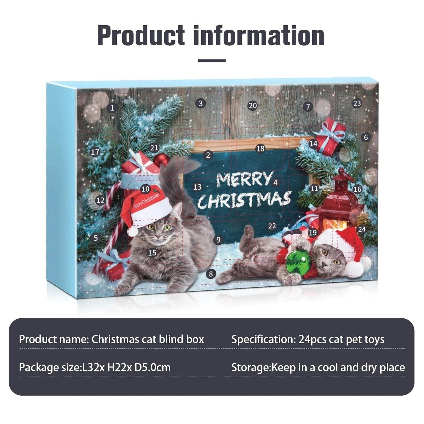 Cilifer®🏆Hot Sale⚡2025 Advent Calendar Series - Cat Feathers Countdown Set for Christmas 24-Day Interactive Toy Experience for Cat Enthusiasts