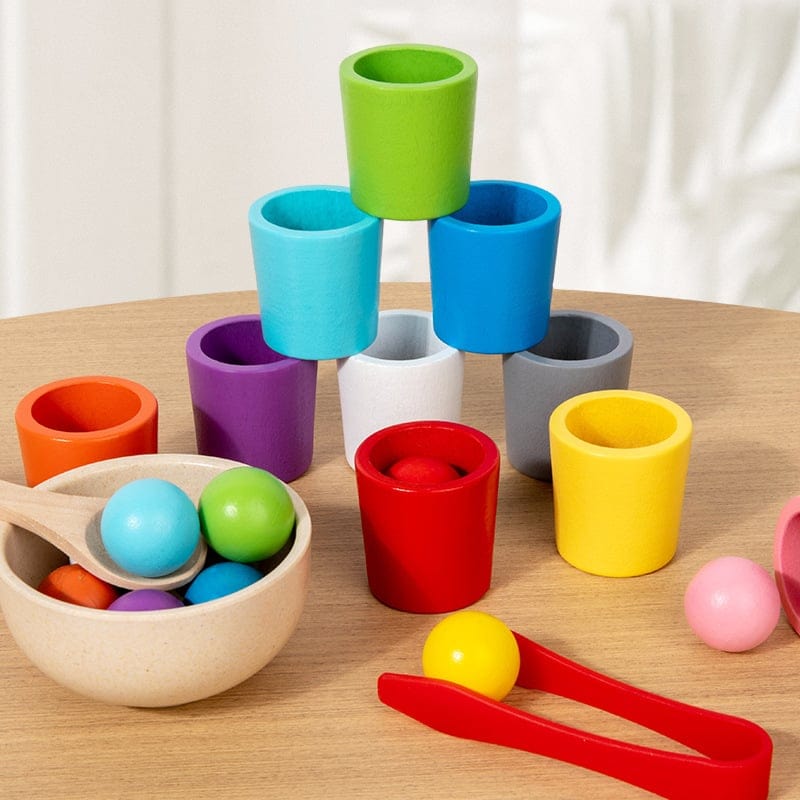 Cilifer®Rainbow Balls in Cups Toddler Toys - Safe Size & Non-toxic Materials