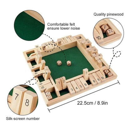 Cilifer®SHUT THE BOX-WOODEN DICE BOARD GAME