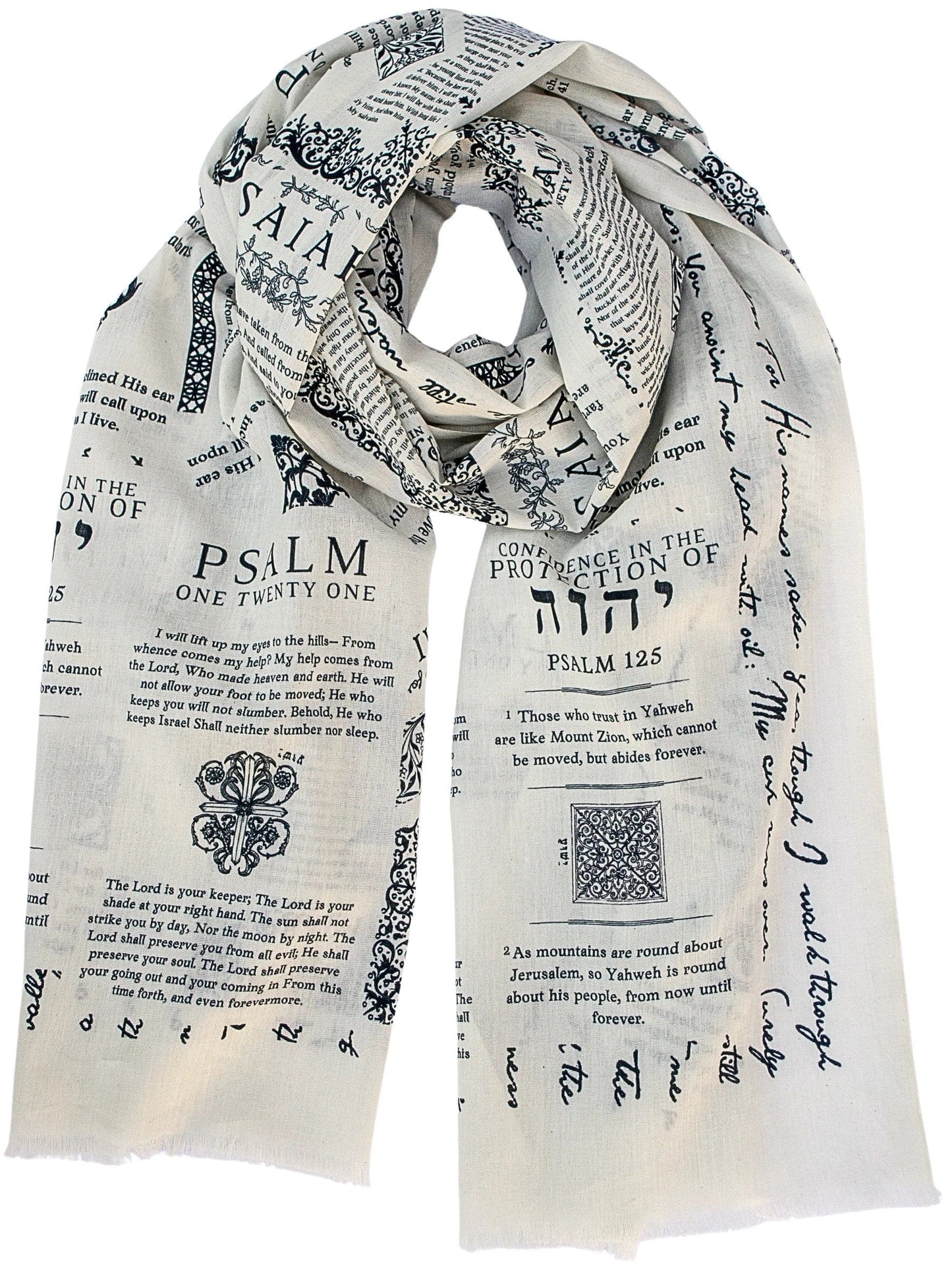 Cilifer®Handcrafted Christian Prayer Shawl: Protection Bible Verse Scarf. Yeshua Scripture Wrap