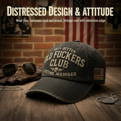 Cilifer® Vintage Cotton Baseball Cap🧢Bold Embroidery & American Flag Patch 😎Representing a distinctive and rebellious style & Ideal Gift🎁