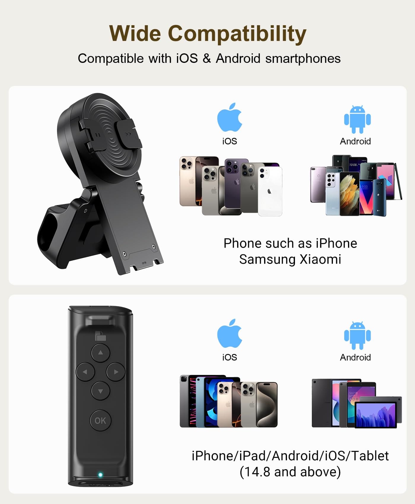 Cilifer®Remote Control Scrolling for TikTok. Page Turner for Kindle App. Camera Camcorder Remote Controls. Scrolling Remote for TikTok/iOS/Android/iPad/iPhone/Tablet with Phone Stand Black