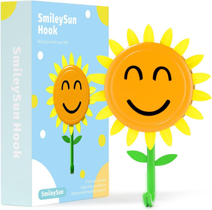 CZTICLE®Sunflower Wall Hook for Hanging 8.8Ib(Max). Retractable Flower Design. Strong Self-Adhesive Wall Hooks. Traceless & Waterproof. No-Nail Hangers for Bags. Towels – Home Decor. Bathroom. Kitchen