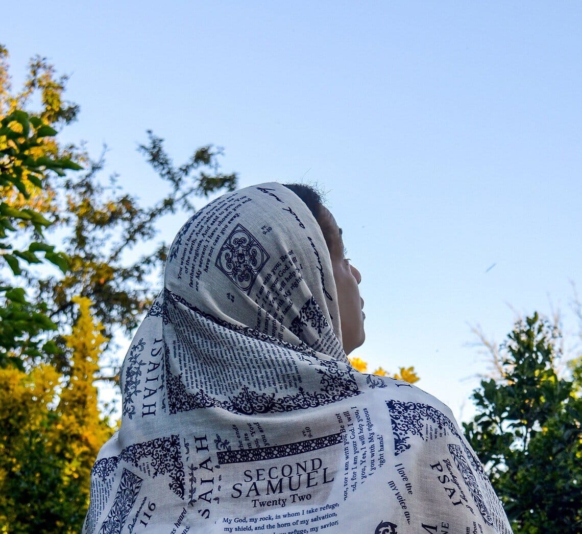 Cilifer®Handcrafted Christian Prayer Shawl: Protection Bible Verse Scarf. Yeshua Scripture Wrap