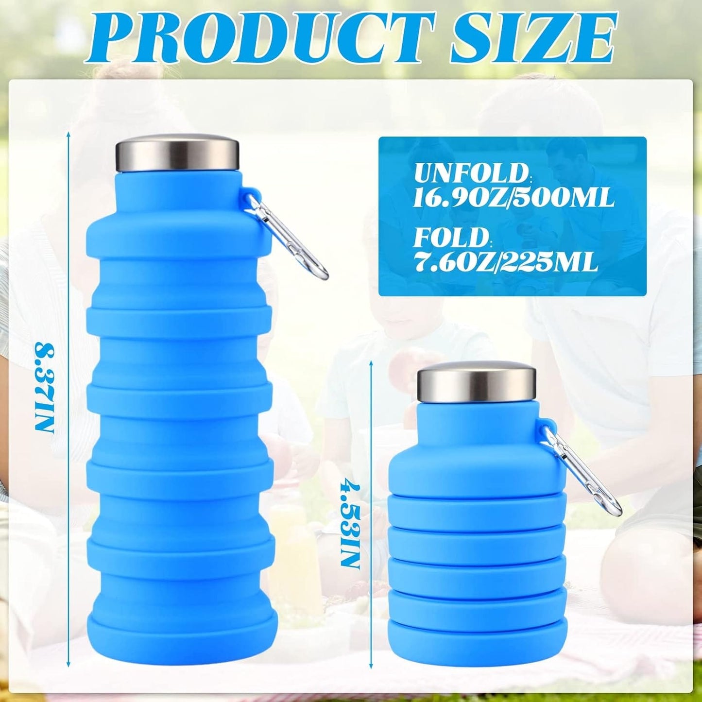 Cilifer®🏆Hot Sale🔥🔥Silicone foldable water bottle – Ideal for sports. travel & outdoor – Reusable & BPA-free
