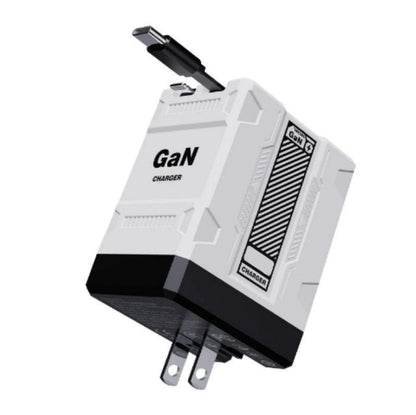 Cilifer®2-in-1 GaN PD3.0  Charger with Retractable Cables(Plug specifications: US standard plug)