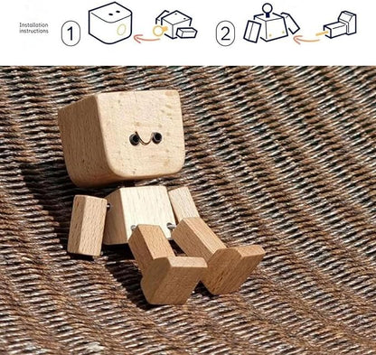 Cilifer®Charming Little Wooden Figure That Sways with 12PCS Magnetic Expressions