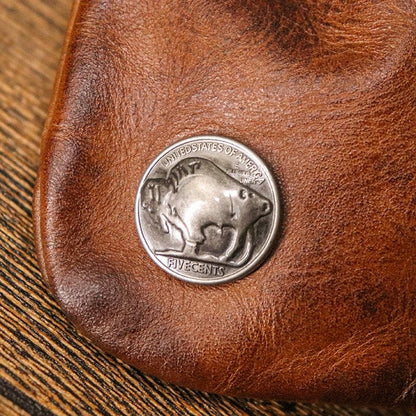 Cilifer®Simple cowhide retro storage bag