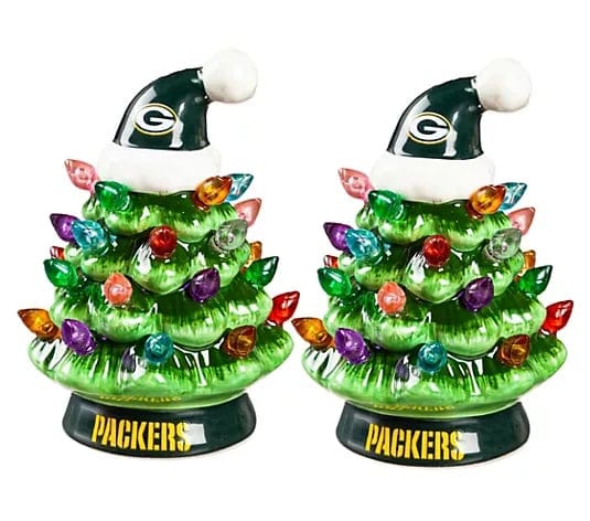 CZTICLE®🌲Evergreen Set of 2 4 LED Christmas Tree with NFL Team Logo