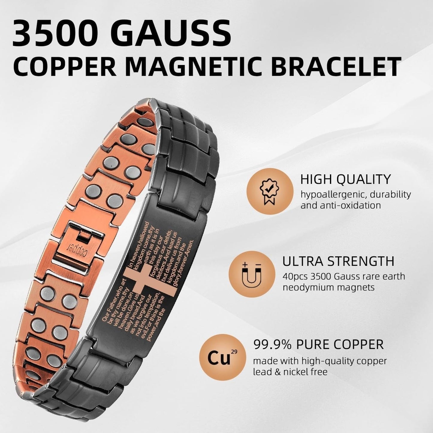 CZTICLE®🚀 Fresh Week Fresh Discounts 60% OFF - ✝Jesus Cross Magnetic Copper Bracelet