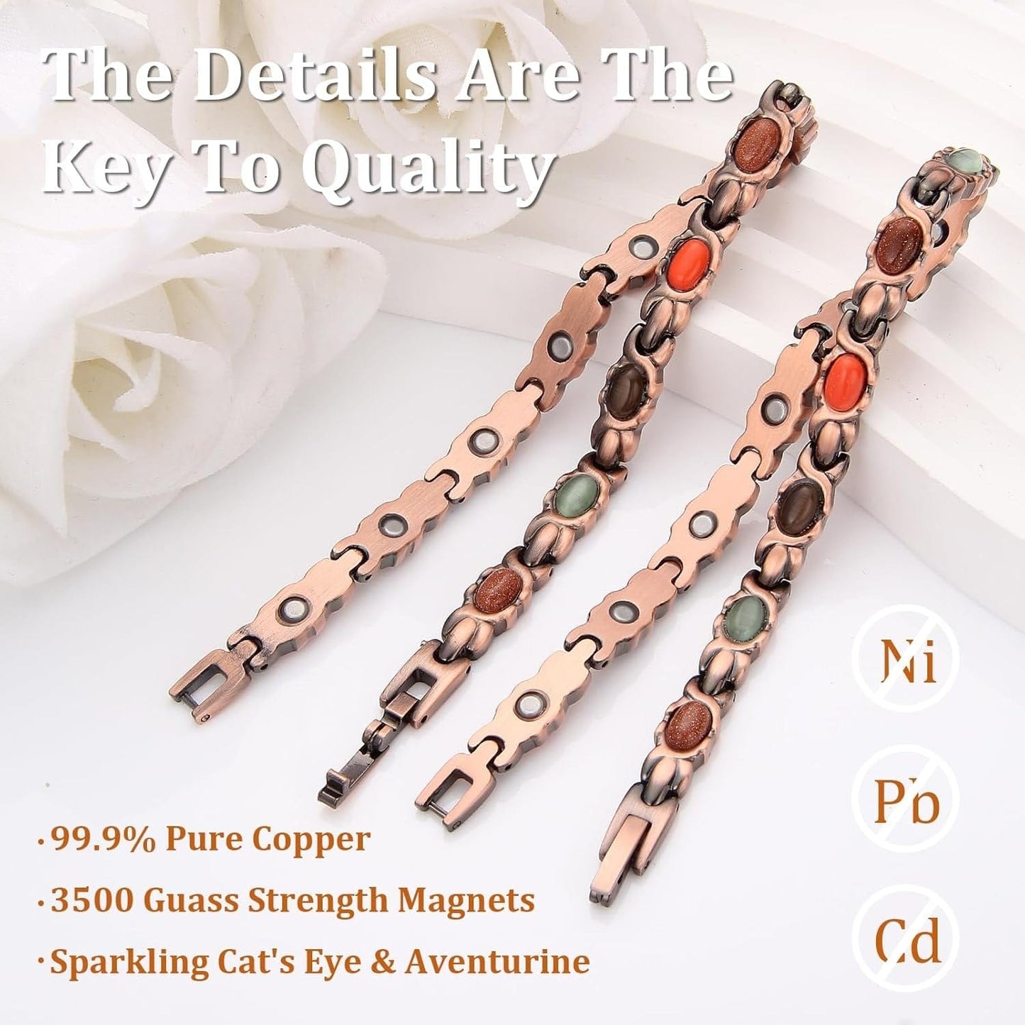 CZTICLE®🚀 Fresh Week Fresh Discounts 60% OFF- Pure Solid Copper Magnetic Bangle for Women